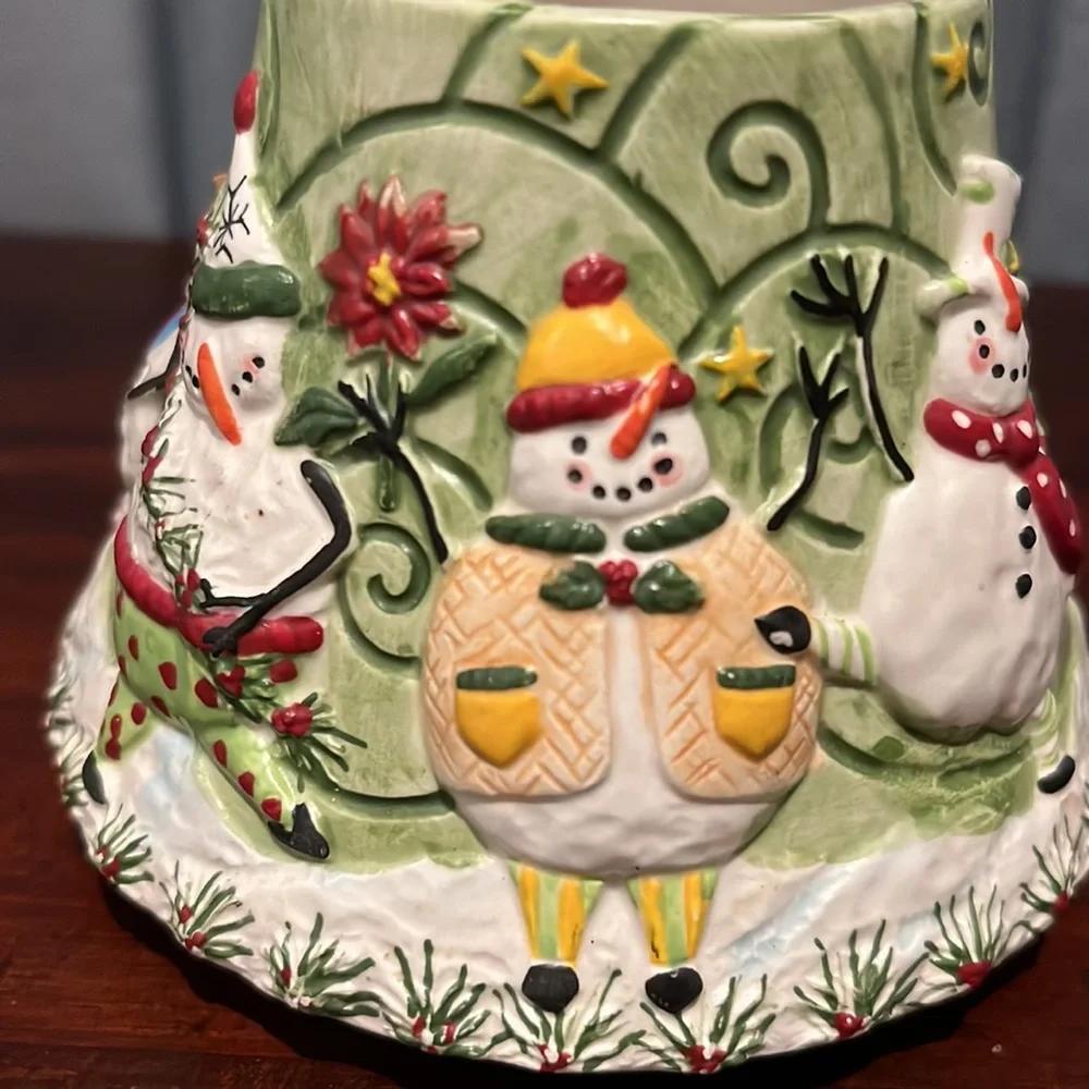 Yankee Candle Small Topper Shade Snowmen Pine